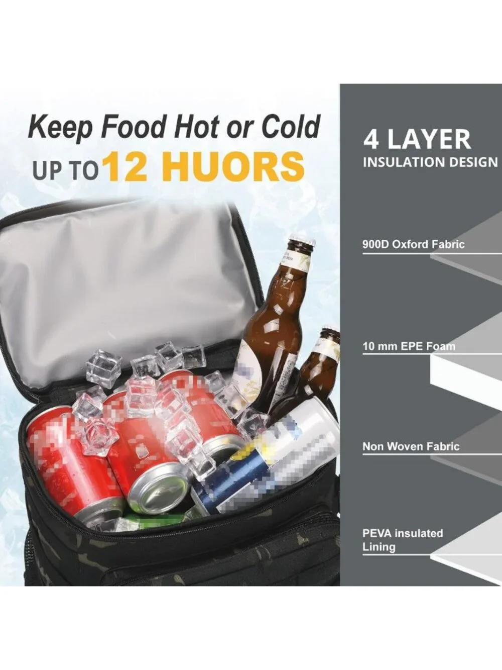 Insulated Tactical Backpack Cooler 25L | Portable Soft Lunchbox, Water-Resistant